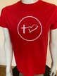 T-shirt christian cross heart koszulka chrześcijańska krzyż serce czerwona