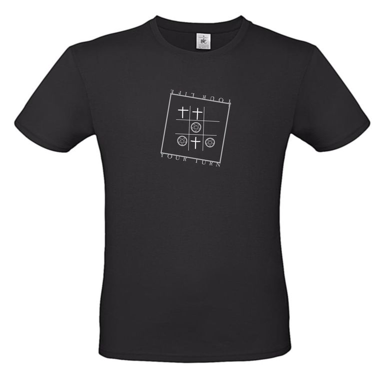 koszulka chrześcijańska z nadrukiem przedstawiającym grę kółko i krzyżyk