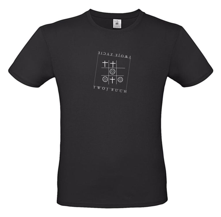 koszulka chrześcijańska z nadrukiem przedstawiającym grę kółko i krzyżyk i napisem Twoje życie, Twój wybór