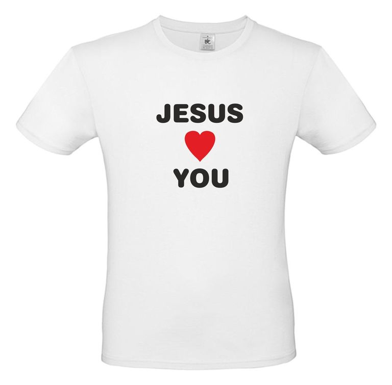 koszulka chrześcijańska z nadrukiem Jesus (serce) you